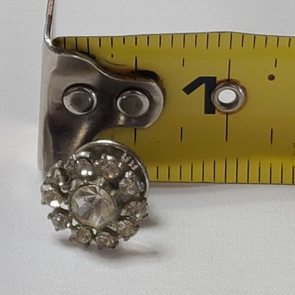 Vintage Rhinestone Clear Cluster Brooch Pin - Picture 8 of 8